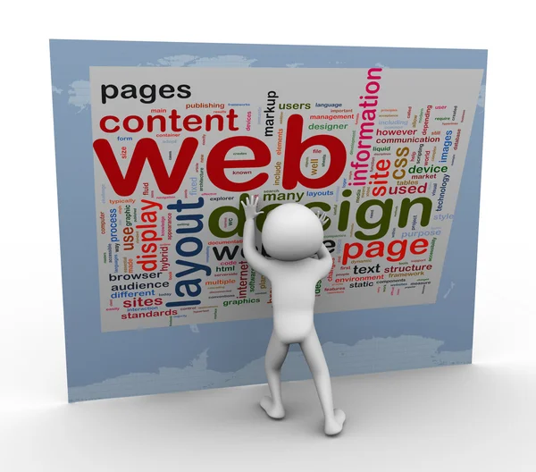 Wordcloud web design — Stock fotografie
