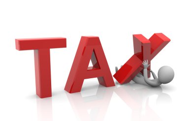 Taxpayer under heavy tax burden clipart