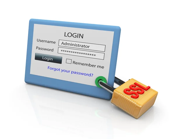 Bezpieczne logowanie SSL — Zdjęcie stockowe