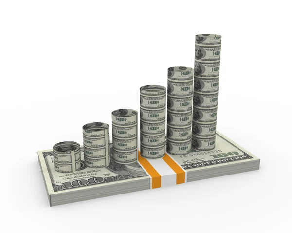 3D-Einkommenswachstumskonzept — Stockfoto