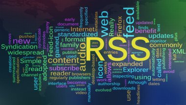 Wordcloud of RSS - Really Simple Syndication clipart