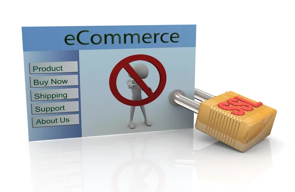 Konzept des sicheren E-Commerce — Stockfoto