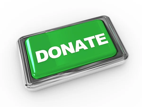 3d chrome push button with text "donate" — Stock Photo, Image