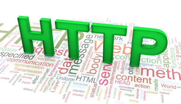 Texte 3d 'HTTP' sur le fond http wordclod — Photo