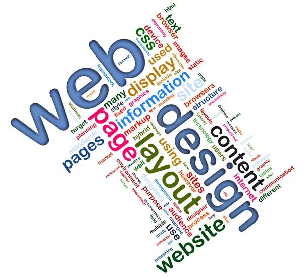 Wordcloud des Webdesigns — Stockfoto