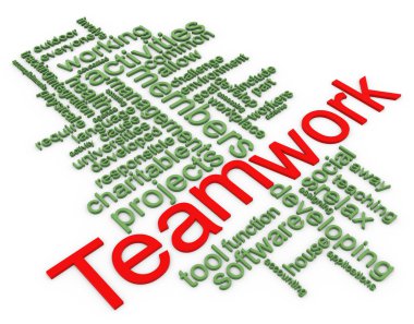 3d Wordcloud of teamwork clipart