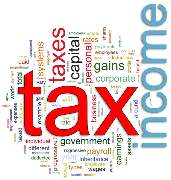 Wortwolke der Einkommensteuer — Stockfoto