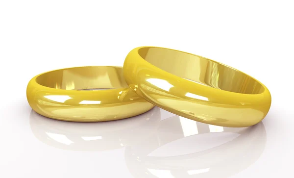 Par de anillos de boda dorados —  Fotos de Stock