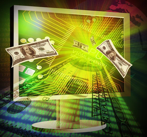 Concept van online geld te maken — Stockfoto