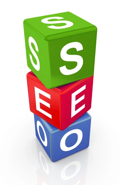 3d buzzword text 'seo' — Stockfoto