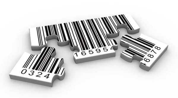 3d barcode puzzle — Stock Photo, Image