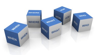 3d questions words cubes clipart