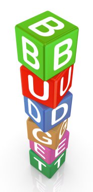 3d text cubes budget clipart