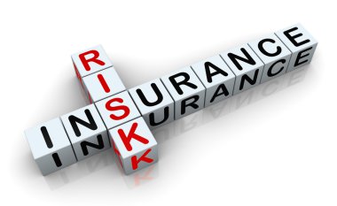 3d crossword of 'insurance risk' clipart
