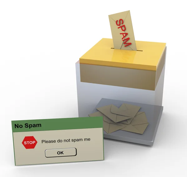 3D-stop spam-bericht — Stockfoto