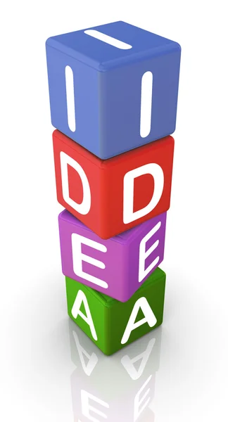 3d text 'idea' — Stock fotografie