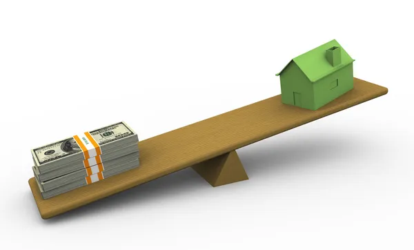 3d house and dollar — Stock Photo, Image