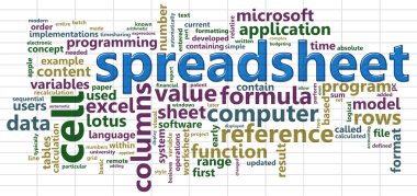 Spreadsheet wordcloud clipart