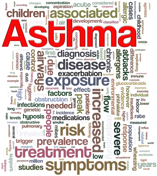 Astma wordcloud — Stockfoto