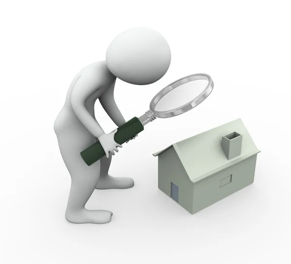 3d man searching house — Stock Photo, Image