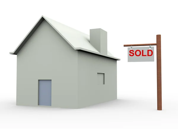 3D-huis verkocht — Stockfoto