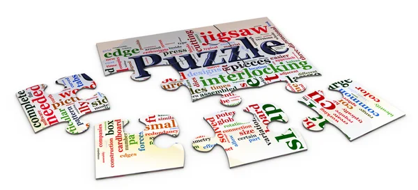 3D Puzzle Wordcloud — Stockfoto