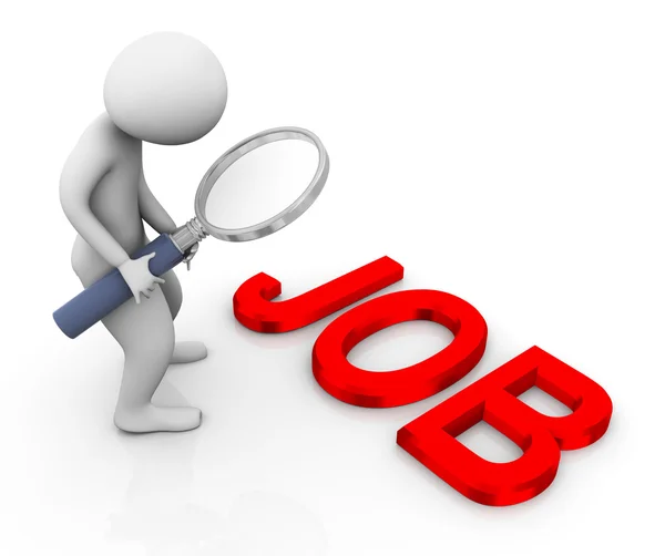 3d man searching job — Stock Photo, Image
