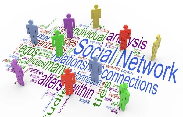 3D-sociaal netwerk concept — Stockfoto