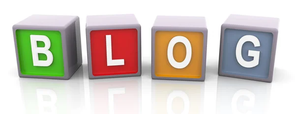 3d colorful text 'blog' — Stockfoto