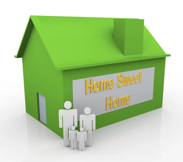 3D-gelukkige familie - home sweet home — Stockfoto