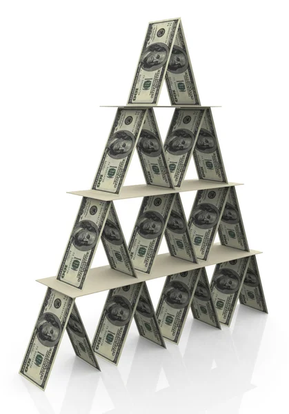 3D-Dollarpyramide — Stockfoto