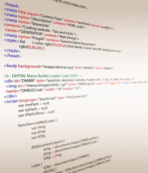 Códigos HTML Fotografia De Stock
