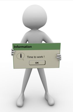 'Time to work' message clipart