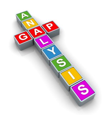3d Buzzword 'gap analysis' clipart