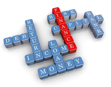 3d finance crossword clipart