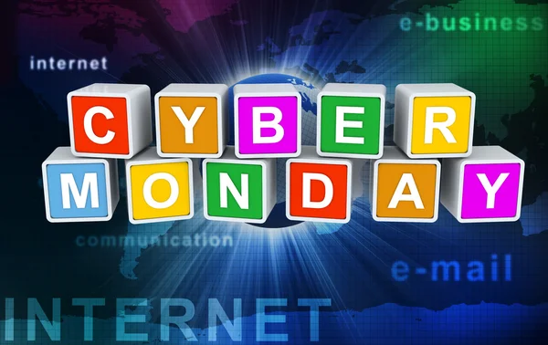 3d buzzword texto 'cyber segunda-feira' Imagem De Stock