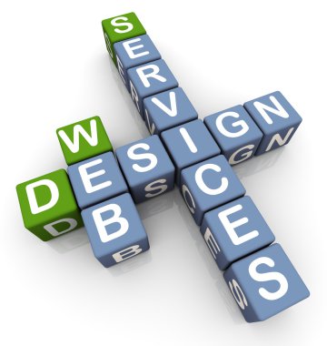 Crossword of web design services clipart