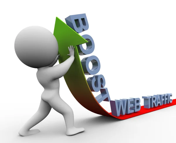 3D-ökning av webbtrafik — Stockfoto
