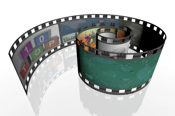 3D spirála filmový pás — Stock fotografie
