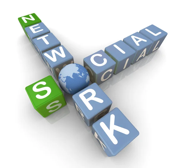Sociaal netwerk kruiswoordraadsel — Stockfoto