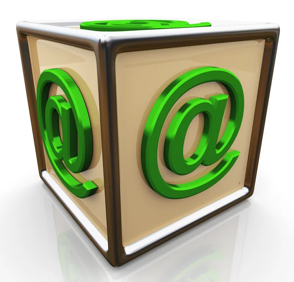 3d cubo signo de correo electrónico —  Fotos de Stock