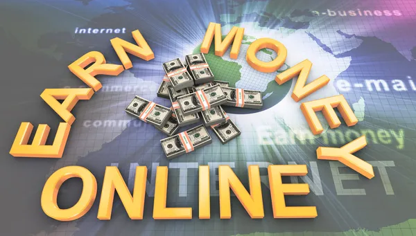 Zarabianie pieniędzy online — Zdjęcie stockowe
