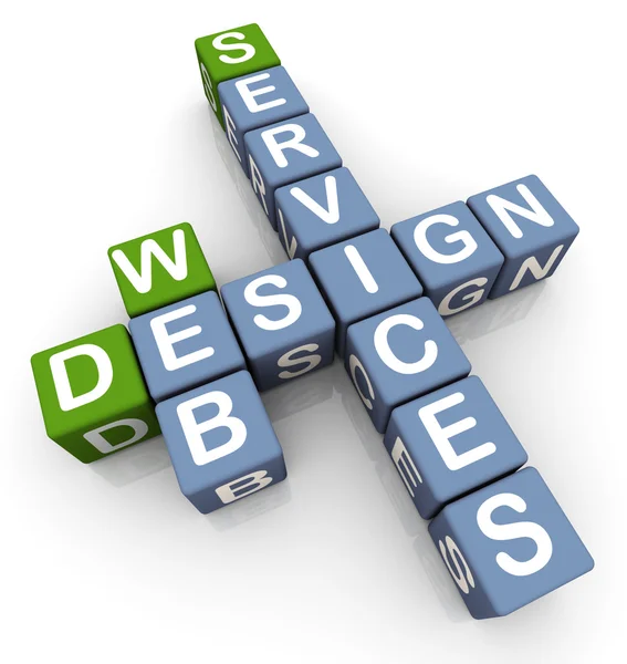 Palavra cruzada de serviços de web design — Fotografia de Stock