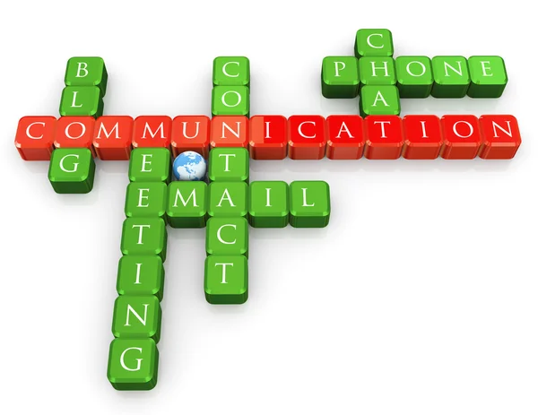 Kruiswoordraadsel communicatiemiddelen — Stockfoto