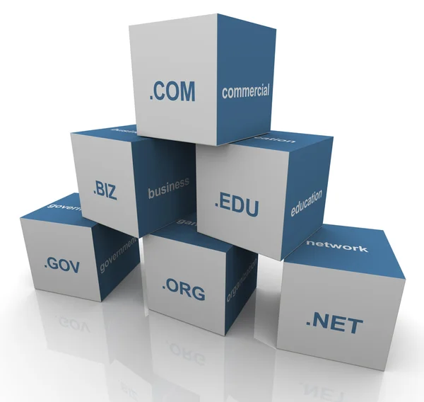 stock image 3d domain extension pyramid