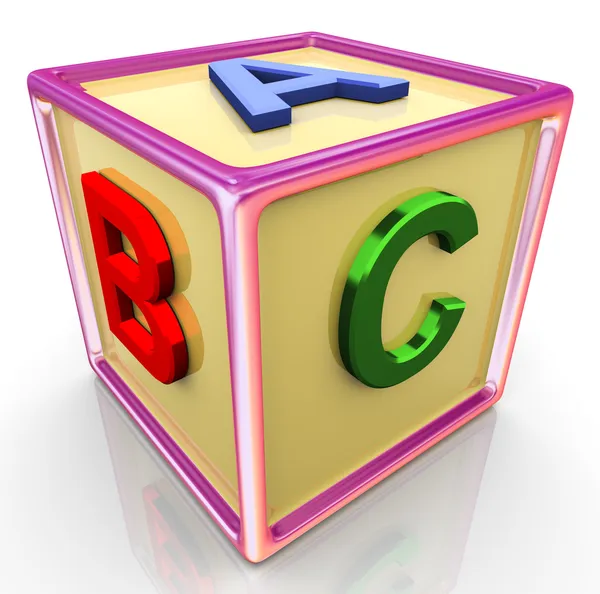 3D-kleurrijke abc kubus — Stockfoto