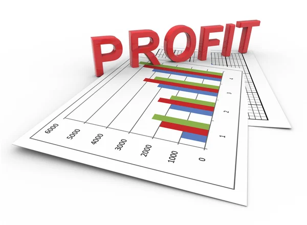 3d text profit on chart — Stock Fotó