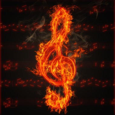 Clef on fire clipart