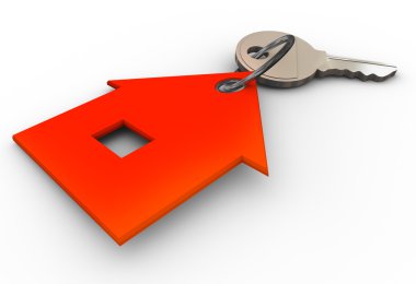 3d house key chain clipart