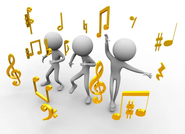 Dancing with music notes — Stock Photo, Image
